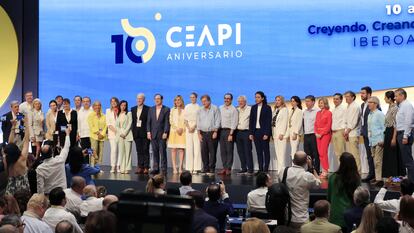 Members of the Business Council Alliance for Ibero-America (CEAPI) on Tuesday in Cartagena de Indias (Colombia).