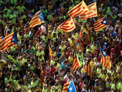 Aspecto de la manifestación de la Diada del 11 de Setembre del pasado lunes en Barcelona.