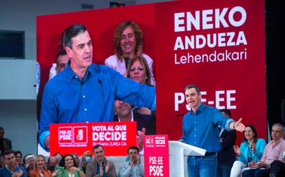 El presidente del Gobierno, Pedro Sánchez, este sábado en un acto en Vitoria.