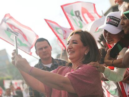 Xóchitl Gálvez durante un evento de campaña en Tlanepantla, Estado de México, el 3 de abril del 2024.