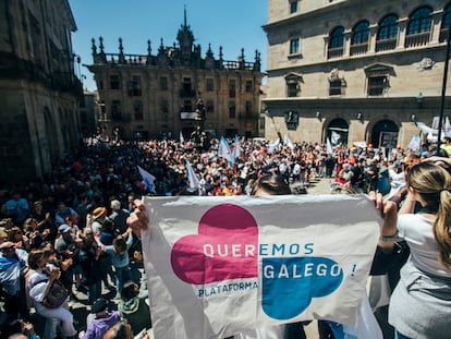 Manifestacion en defensa de la lengua gallega