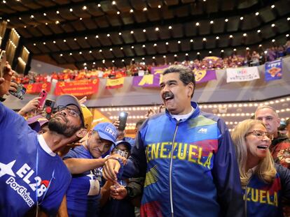 El presidente de Venezuela, Nicolás Maduro, en un acto de su coalición.