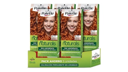 Tinte 8.77 Cobrizo Intenso de Schwarzkopf Palette Naturals. Coloración permanente sin amoníaco. Resultados de color natural (Pack de 5). Tono cobrizo intenso, tendencia coloración capilar 2024