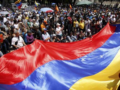 Manifestación de la oposición venezolana, este sábado.