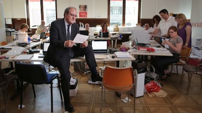 Ángel Gabilondo, en la sede del PSM en Callao.