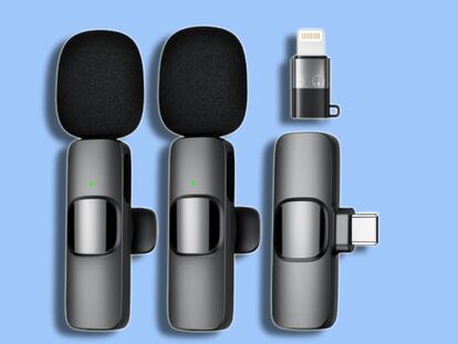 Set de micrófonos portátiles para mejorar el audio de llamadas y audios en Internet.