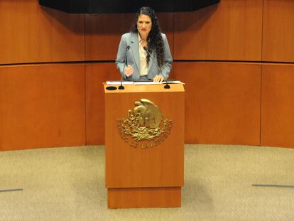 Bertha Maria Alcalde Lujan, durante su comparecencia ante el pleno del Senado, el 29 de noviembre.
