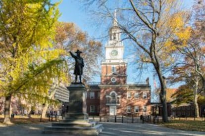 Independence Hall, edificio donde se rubricó la independencia americana en 1776.