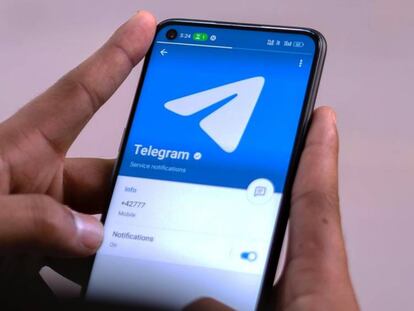 La aplicación de Telegram en un móvil de un usuario.