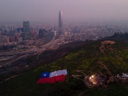 A demonstration against Chile's proposed new Constitution at the Pablo Neruda amphitheater in Santiago, on September 1, 2022.