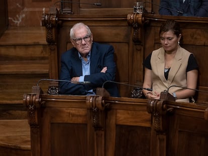 Ernest Maragall (ERC), durante el último pleno municipal de Barcelona de la pasada legislatura, en junio de 2023.