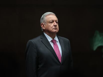 López Obrador en Palacio Nacional, en 2021.