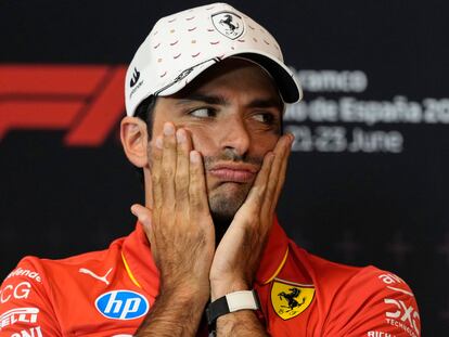 Carlos Sainz, durante la rueda de prensa ofrecida el jueves en el Circuito de Barcelona Cataluña en Montmeló.