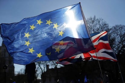 Protesta a favor de la Unión Europe en Londres.