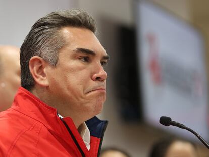 Alejandro Moreno en la asamblea nacional del PRI, el 8 de julio.