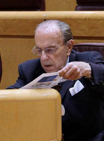 Manuel Fraga, ayer en el Senado.