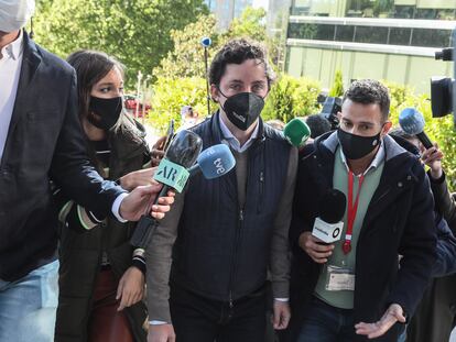 El Pequeño Nicolás, a su llegada a uno de los dos juicios celebrados en la Audiencia Provincial de Madrid, el pasado 11 de mayo.