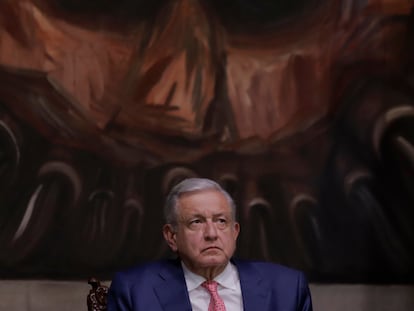 López Obrador durante el último Informe Anual de Arturo Zaldívar como Ministro Presidente de la SCJN, en marzo de 2023.