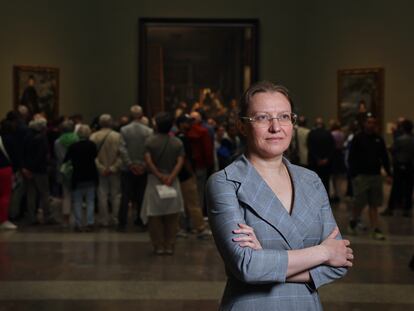 La directora del Museo de Kiev, Yuliya Lytvynets, en el Museo del Prado el pasado jueves.