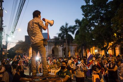 Protestas en el centro de Asunción, Paraguay