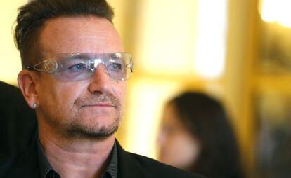 El cantante Bono en París.