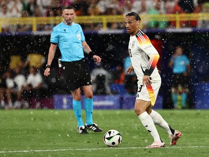 Leroy Sané, con el balón este sábado.