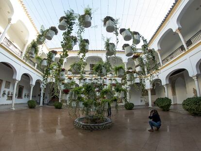 El patio de Museo Arqueológico de Córdoba acogía en 2022 la obra del artista francés Patrick Nadeau 'La forma de un florero'