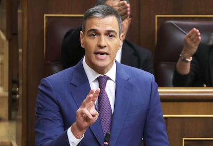 Pedro Sánchez, este miércoles en la sesión de control en el Congreso.