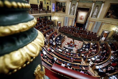 Vista del hemiciclo del Congreso de los Diputados, en Madrid.