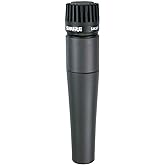 Shure SM57 Cardioid Dynamic Instrument Microphone with Pneumatic Shock Mount, A25D Mic Clip, Storage Bag, 3-pin XLR Connector