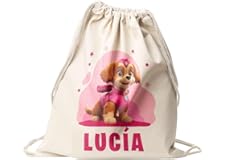 DEREGALOOS Mochila Personalizada Algodón Diseño Infantil | Bolso Saco con Cuerdas | Regalos Originales Vuelta al cole | Regal