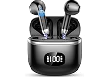 Cuffie Bluetooth, Auricolari Bluetooth 5.3 Stereo HiFi con 4 ENC Mic, 40 Ore di Durata, Cuffiette Bluetooth Cancellazione Rum