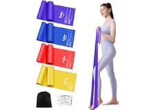 Fokky Elastici Fitness [Set di 4], 1.5M Elastico Fitness con 4 Livelli di Resistenza, Elastici Palestra con Borsa per il Tras