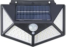 GRIFEMA GD203 Lampada solare da esterno con sensore di movimento, [100 LED/ 3 modalità/ 600 mAh], Lampade da esterno impermea