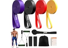 Fokky Gomas Elasticas Musculacion, Bandas Elasticas con 4 Niveles de Resistencia, Bandas Elasticas Musculacion con Anclaje de