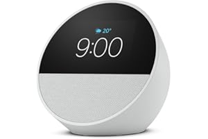 【New】Echo Spot（2024年発売） - スマートアラームクロック with Alexa、鮮やかなサウンド | グレーシャーホワイト