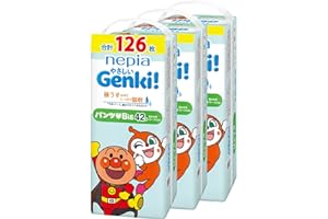 ネピアGENKI! 【パンツ Bigサイズ】 アンパンマン おむつ ネピア やさしいGENKI! パンツ (12~22kg)126枚(42枚×3) [ケース品]