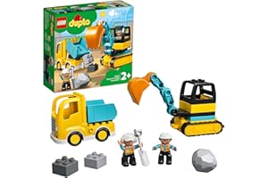 レゴ(LEGO) デュプロ トラックとショベルカー おもちゃ 玩具 プレゼント 誕生日 ブロック 知育 クリスマス 男の子 女の子 子供 1歳半 2歳 4歳 幼児 乗り物 車 ミニカー 街づくり 10931