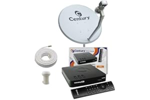 Kit Antena Parabólica c/Receptor Digital Century Midiabox B7 Sat Hd Regional