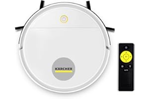 Robô Aspirador de Pó Karcher RCV 1 controle remoto 3 modos de limpeza sensor anti-queda e de colisão – Bivolt