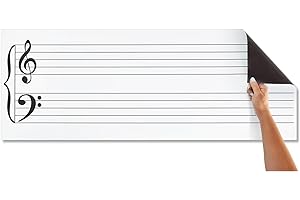 Large Dry Erase Music Staff Magnet Sheet 45.5 x 17" for Classroom Supplies, Teachers, Musicians, Students