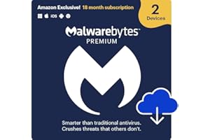 Malwarebytes | Amazon Exclusive | 18 Months, 2 Devices | PC, Mac, Android [Online Code]