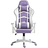 Cadeira Gamer MX5 Giratória Branco e Roxo - MYMAX