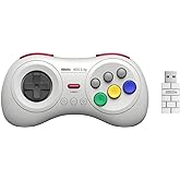 8Bitdo M30 2.4G Wireless Gamepad for Sega Genesis Mini and Mega Drive Mini and Switch with 6-Button Layout (White)