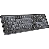 Teclado Mecânico sem fio Logitech MX Mechanical com Teclas Retroiluminadas Tactile Quiet, Conexão USB ou Bluetooth Easy-Switc