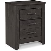 Signature Design by Ashley Brinxton Urban Contemporary 2 Drawer Nightstand, Charcoal