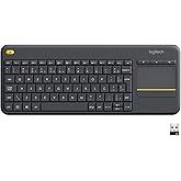 Teclado sem fio Logitech K400 Plus TV com Controle Easy Media e Touchpad Integrado, Conexão USB Unifying e Layout ABNT2