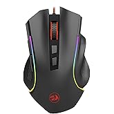 Redragon MOUSE GAMER GRIFFIN PRETO COM LED RGB - M607, UNICO