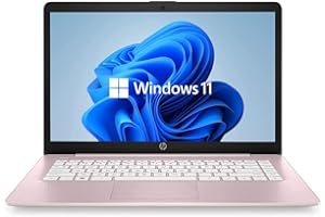 HP Newest 14" HD Laptop, Windows 11, Intel Celeron Dual-Core Processor Up to 2.60GHz, 4GB RAM, 64GB SSD, Webcam, Dale Pink(Re