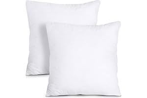 Utopia Bedding - Relleno de almohadas decorativas (paquete de 2, color blanco), almohadas para cama y sofá de 18 x 18 pulgada